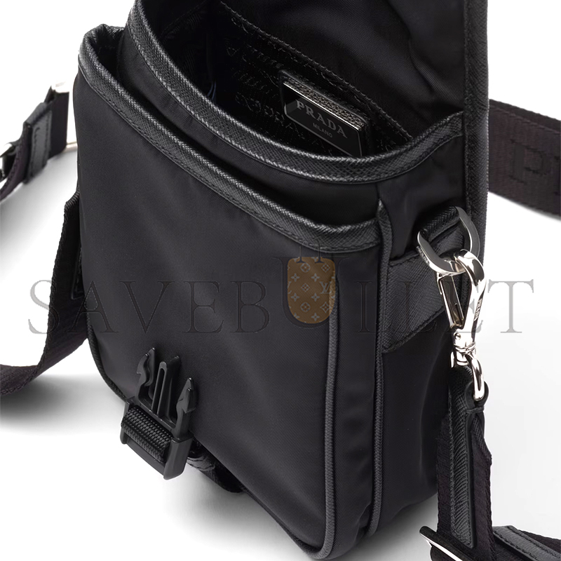 PRADA RE-NYLON AND SAFFIANO LEATHER SHOULDER BAG 2VD043 (19*14*5.5cm) PRADA RE-NYLON AND SAFFIANO LEATHER SHOULDER BAG 2VD043 (19*14*5.5cm)